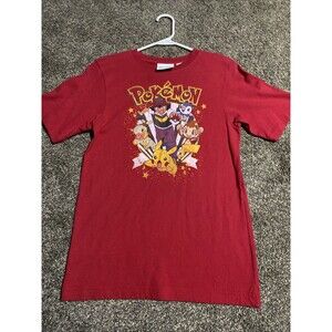 POKÉMON Vintage Pickachu T-shirt Boys Size XL Red Short Sleeve